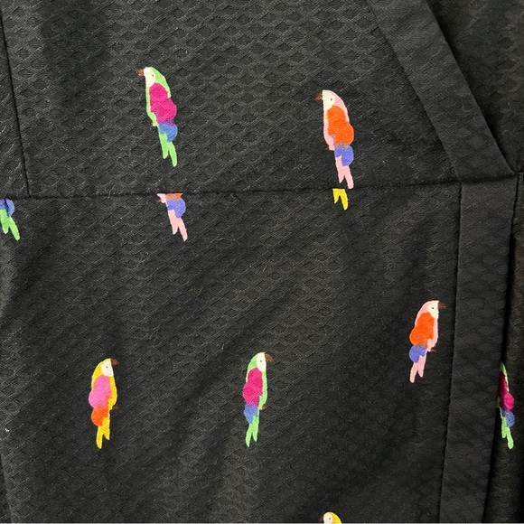 NWT Kate Spade Flock Party Jacquard Mini Dress Black Pink Parrots Size 6 - Picture 7 of 10